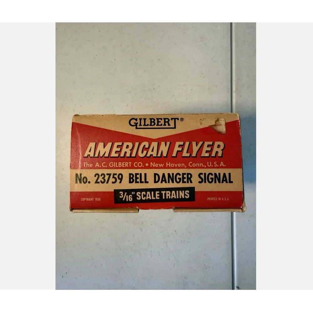 Vintage 1956 Gilbert American Flyer 23759 Bell Danger Signal S Gauge w OG Box